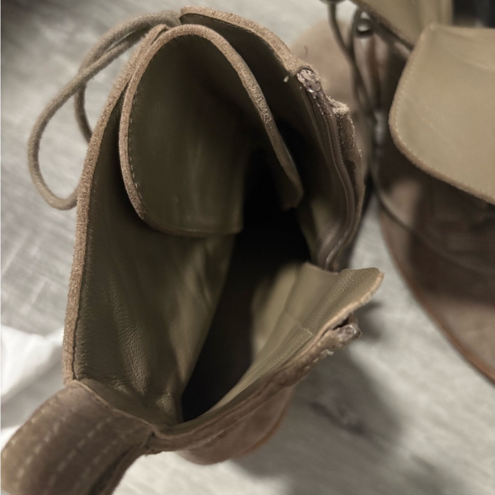 Suede lace up ankle boots - Picture 4 of 5